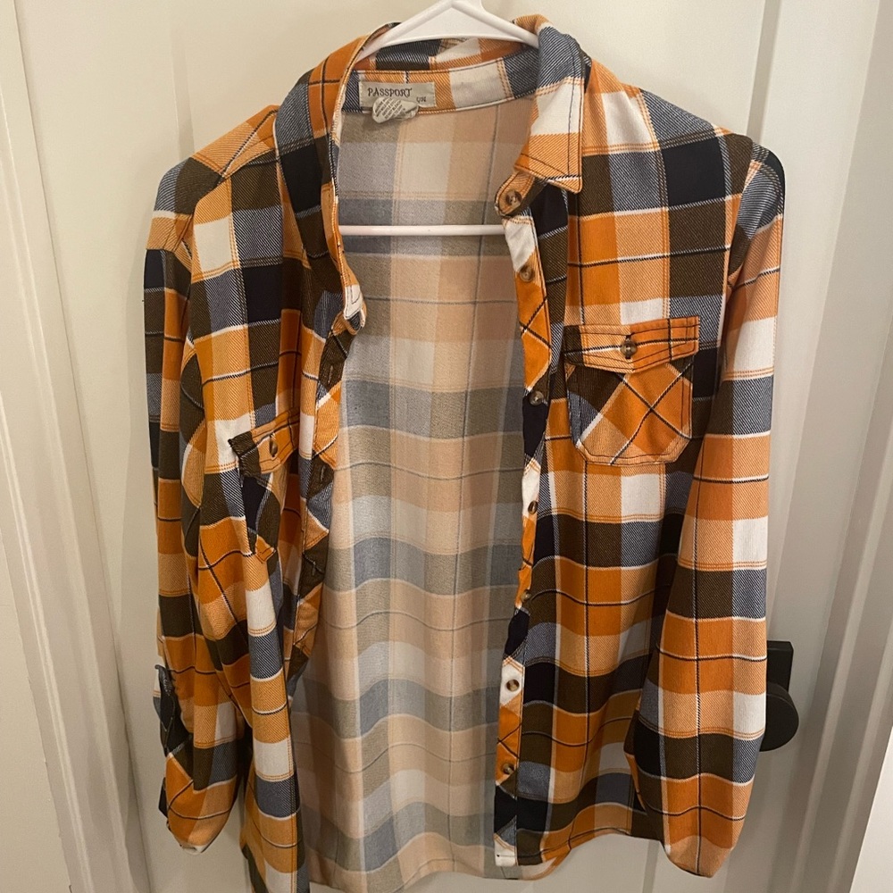 Orange Plad Shirt Kids (Girls)